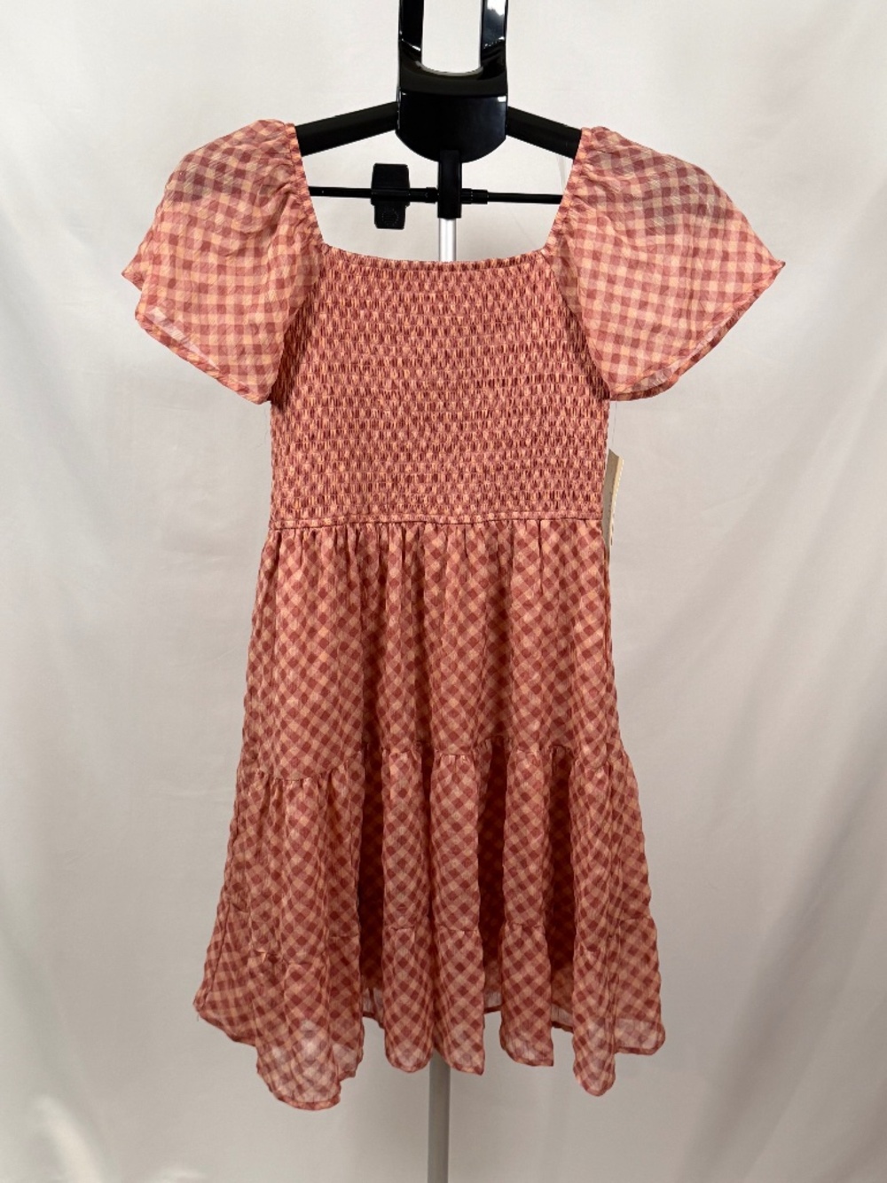 Rewind Pink Gingham Smocked Cottagecore Dress NWT Small